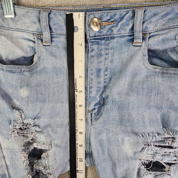 Womens American Eagle Hi Rise Jegging Denim Jeans Super Stretch Distressed 8 - Picture 6 of 10